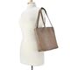 Personalized Taupe Ella Leather Travel Tote Bag Image 3 of 3